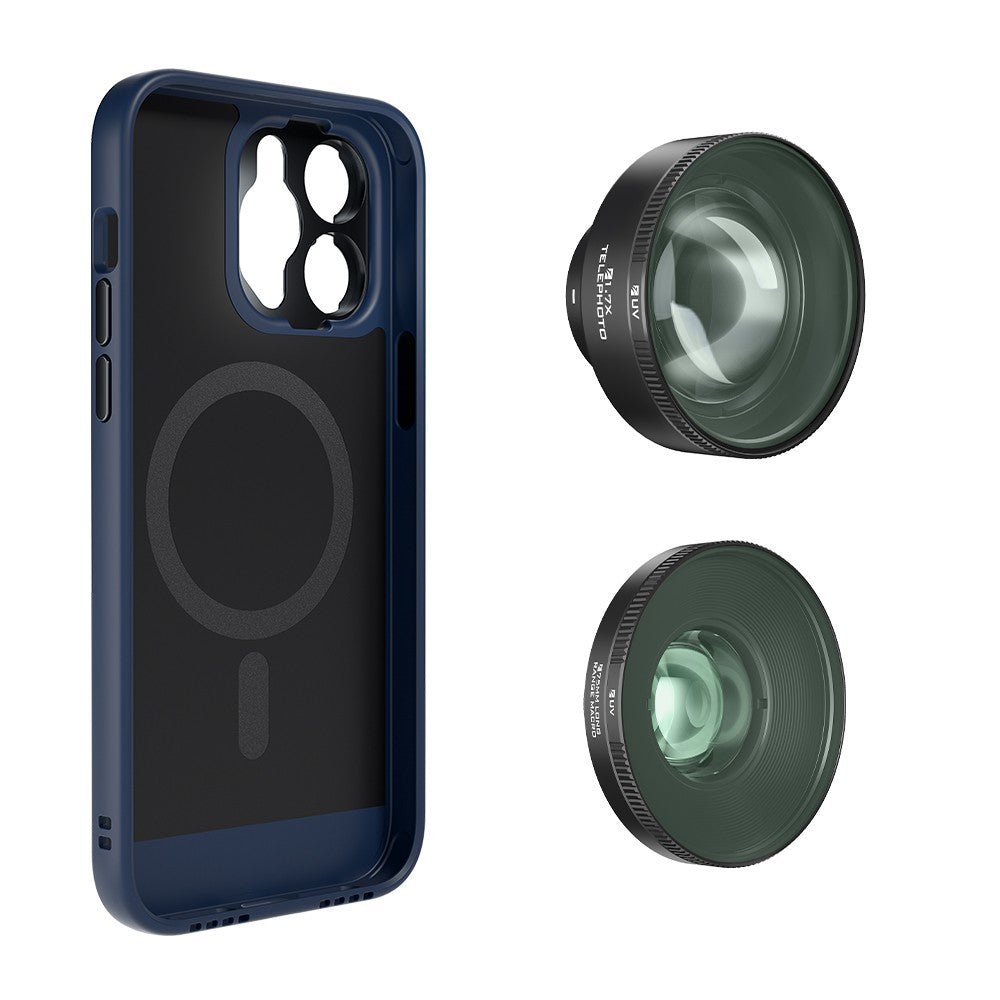 Freewell iPhone 14 pro case, 1.7x Telephoto Lens and Long-range macro F mount Kit 