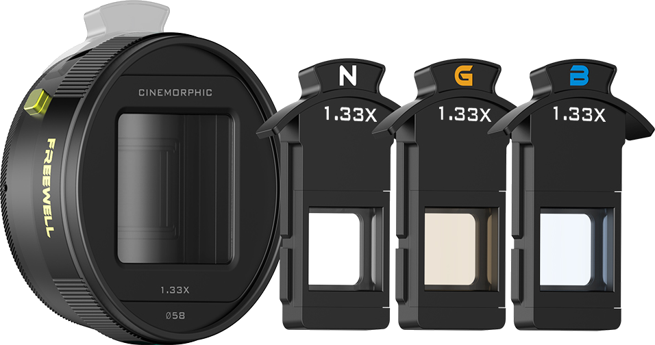 1.33x lens and interchangeable flare modules