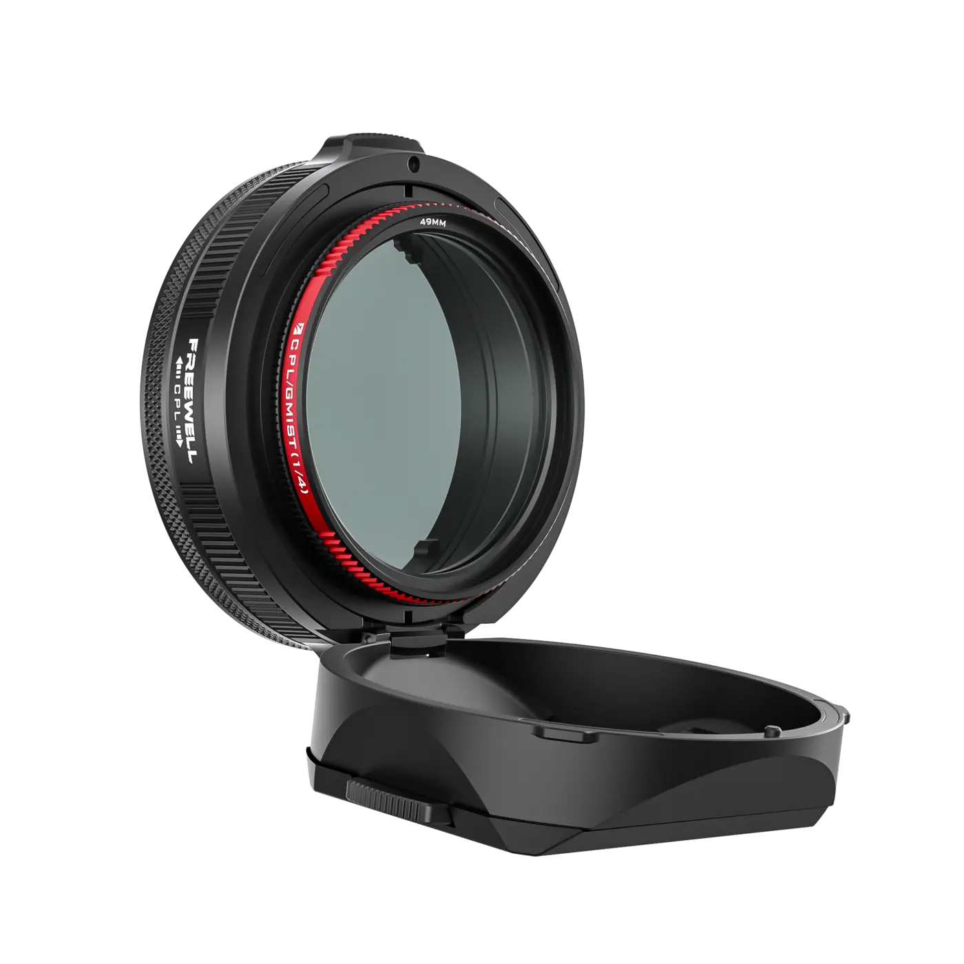 Freewell Sony RX1R III lens hood flipped open for filter access