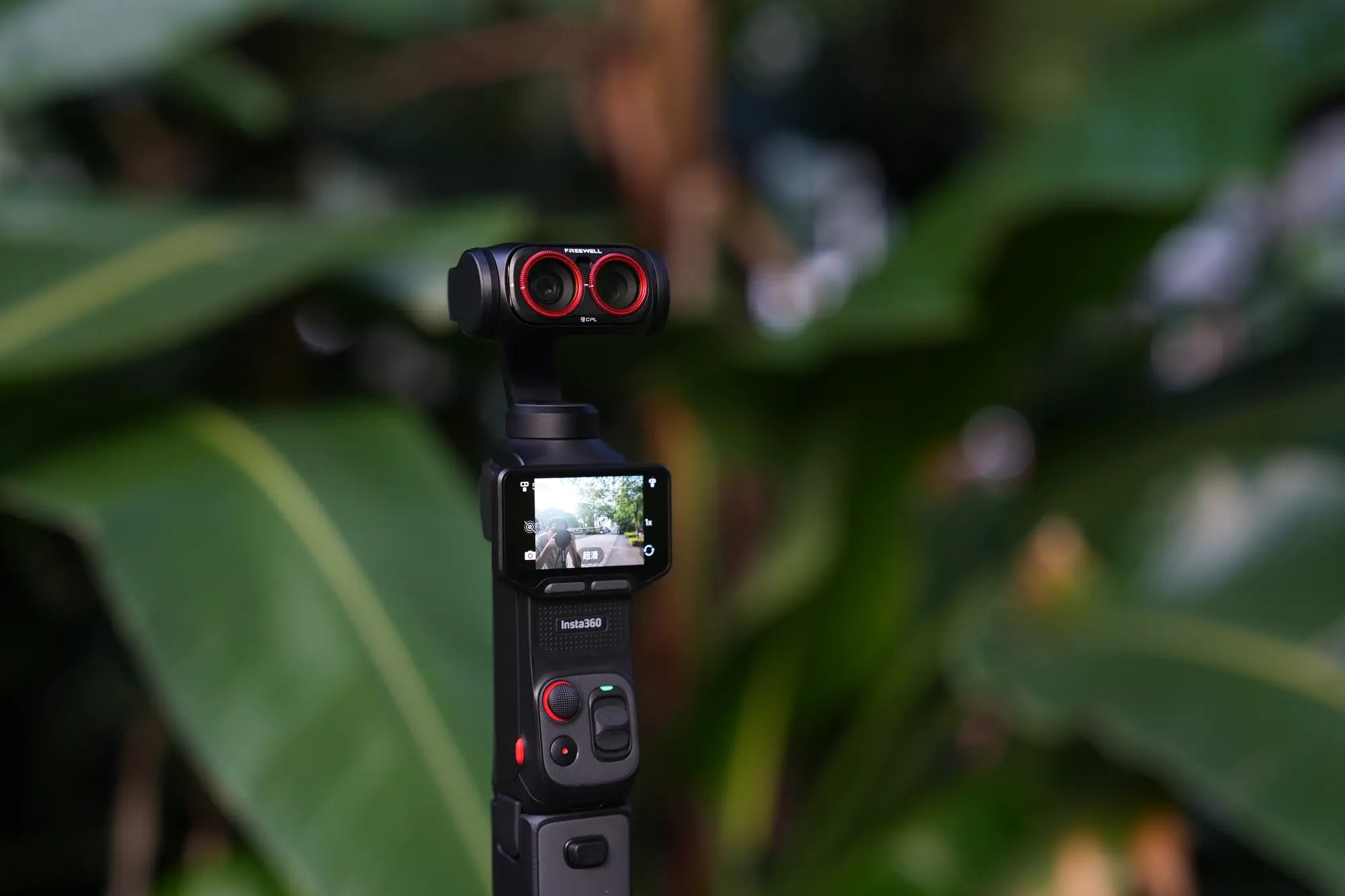 Freewell creative filter mounted on Insta360 Luna Ultra