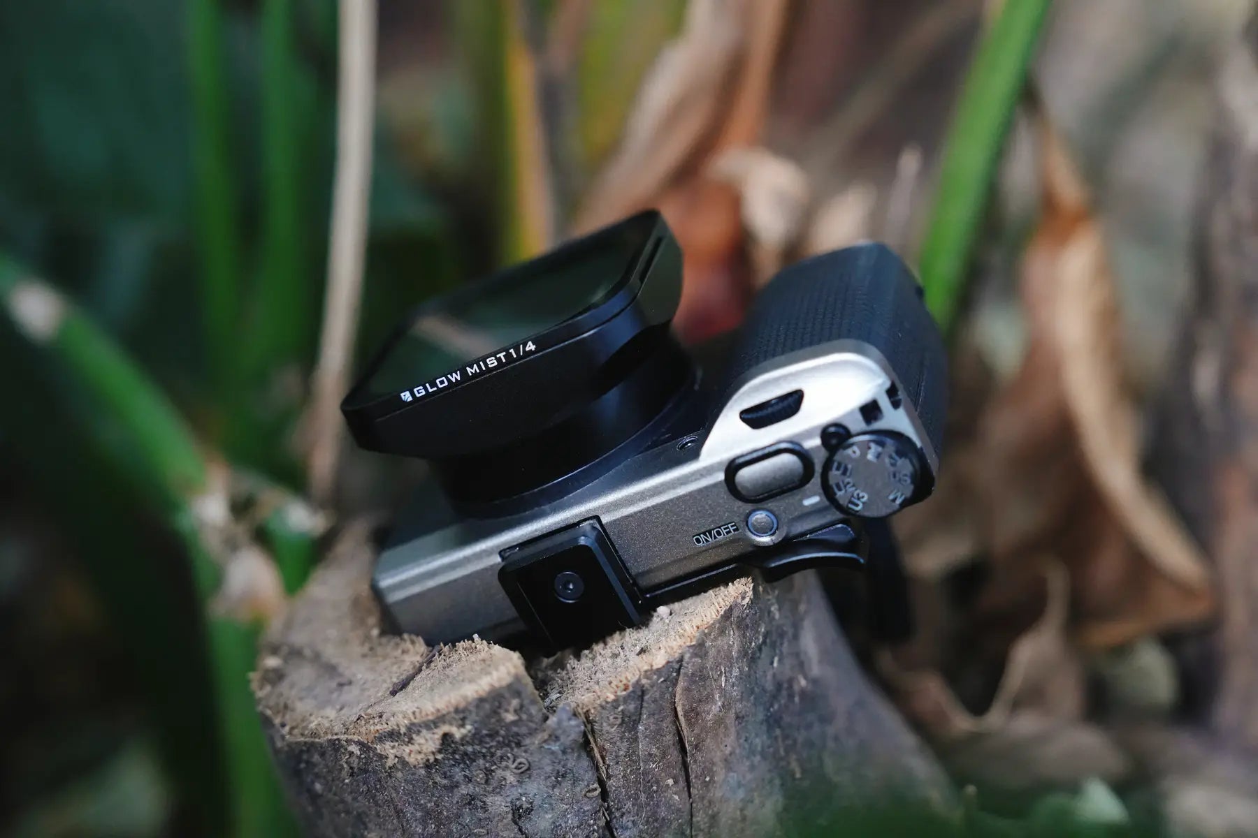 Ricoh GR IV camera fitted with the Freewell lens hood and Glow Mist 1/4 filter
