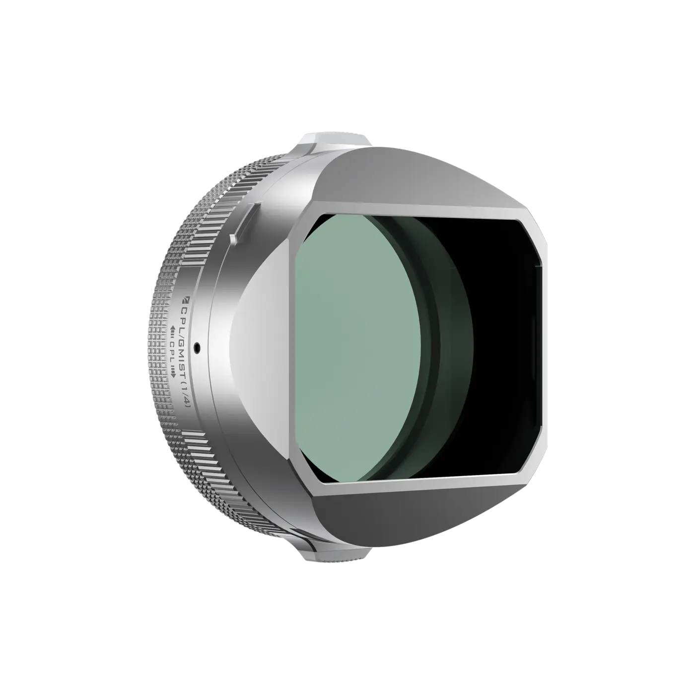 Close view of the Real Lens Hood external CPL rotation control