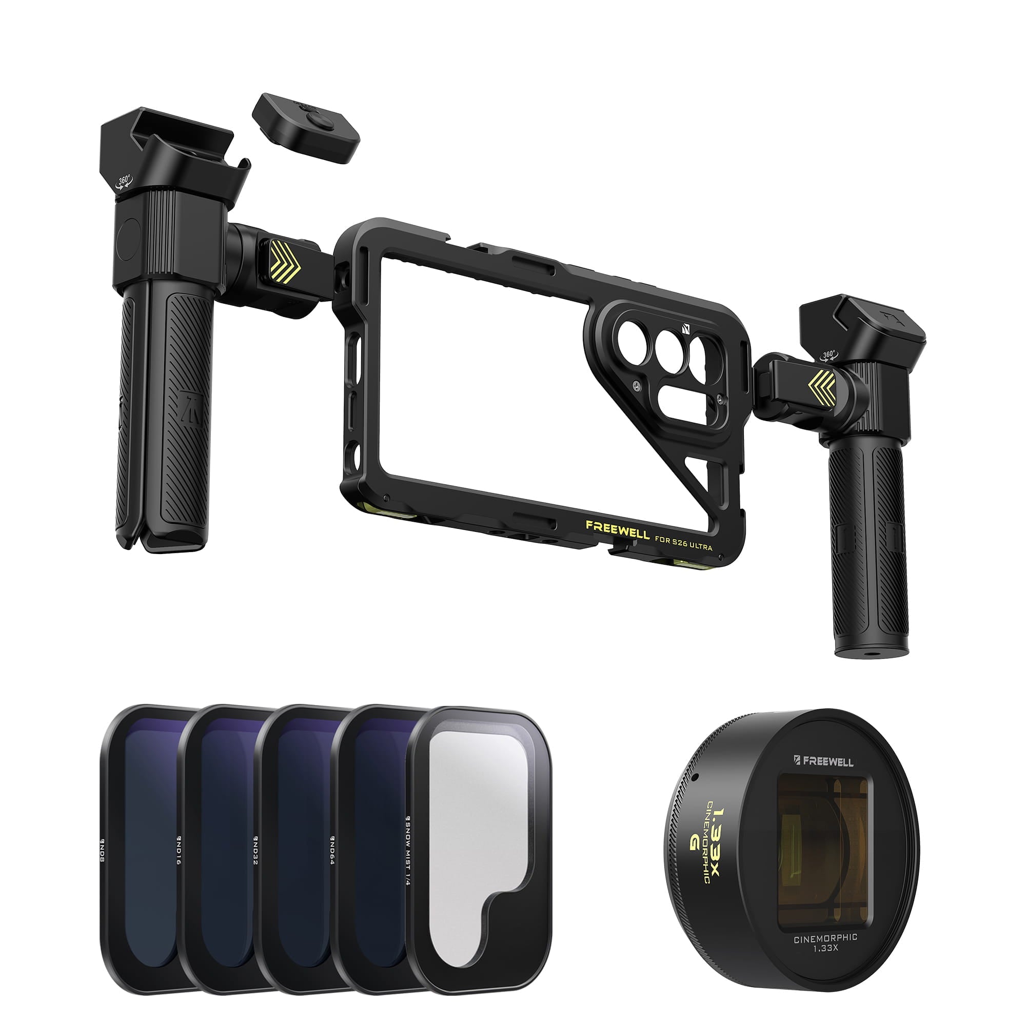 Samsung Rig Samsung Galaxy Ultra Rig – Anamorphic Lens, ND, Bluetooth – Freewell Gear