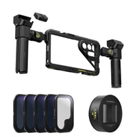 Freewell Samsung S26 Ultra 1.33x Neutral Anamorphic Cine Kit with rig, remote, ND8, ND16, ND32, ND64, and Snow Mist 1/4 filter.