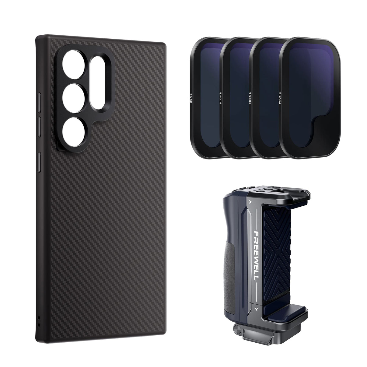 Samsung Galaxy S24 Ultra Pro Filmmaker Starter, including case, grip and ND 4Pack - Freewell Gear